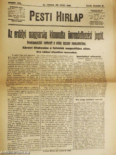 Pesti Hirlap 1918. december 18.