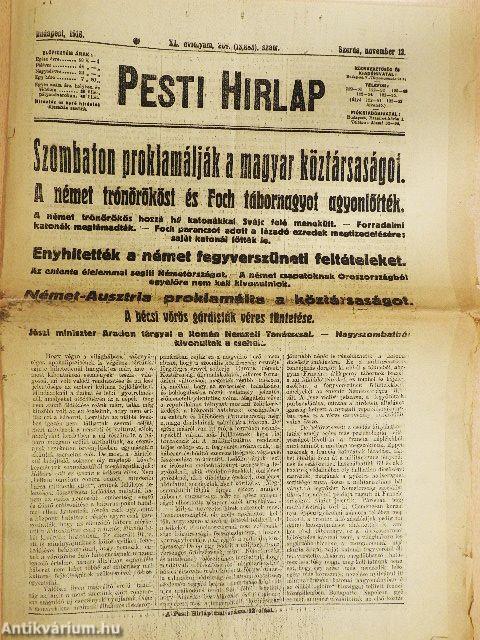 Pesti Hirlap 1918. november 13.