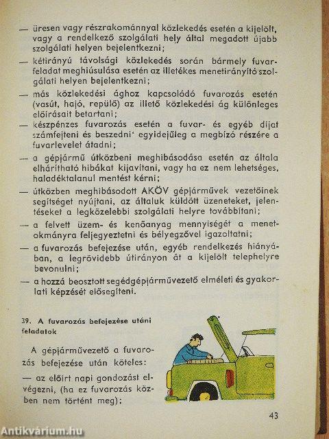 Tehergépjárművezetők zsebkönyve