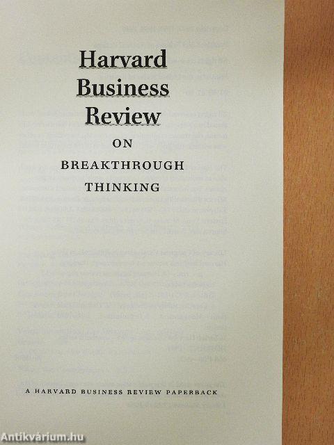 Harvard Business Review on Breakthrough Thinking