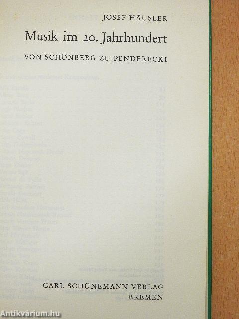 Musik im 20. Jahrhundert