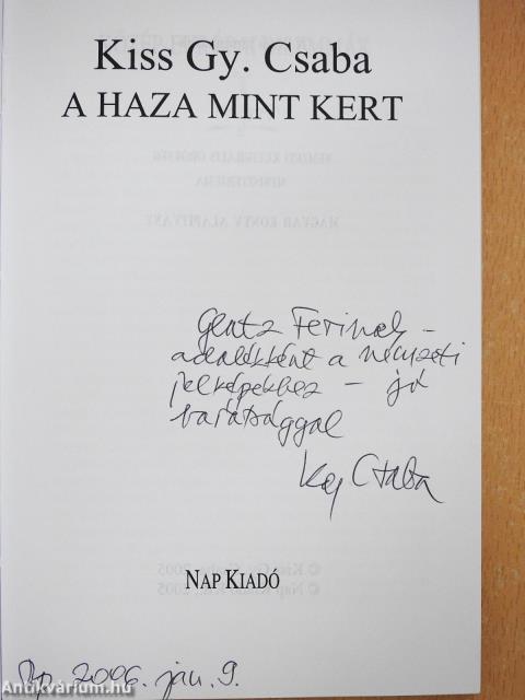 A haza mint kert (dedikált példány)