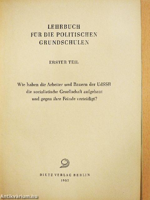 Lehrbuch für die Politischen Grundschulen I.