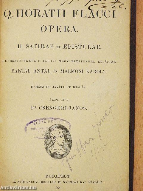Q. Horatii Flacci Opera II.