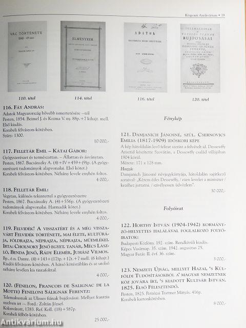 A Központi Antikvárium 85. aukciója