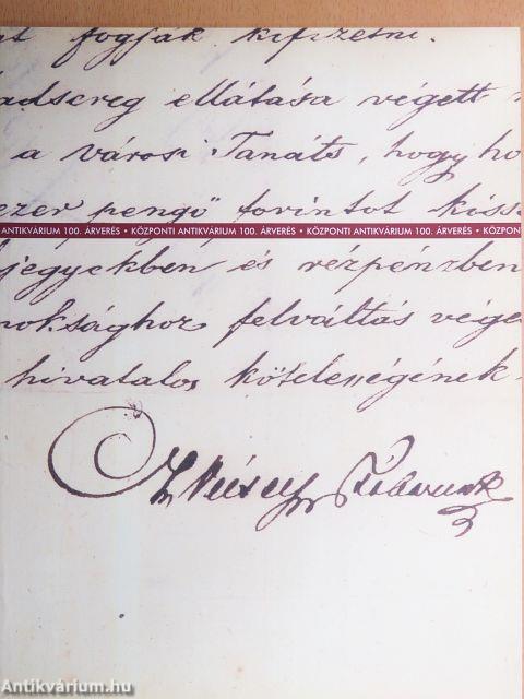 A Központi Antikvárium 101. aukciója