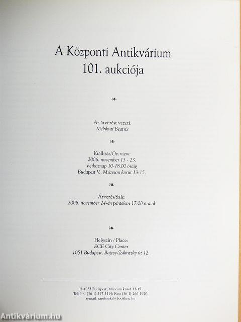 A Központi Antikvárium 101. aukciója