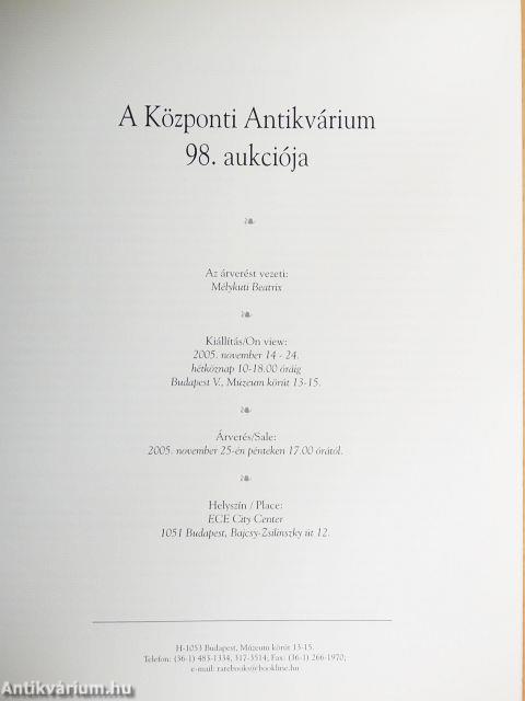 A Központi Antikvárium 98. aukciója
