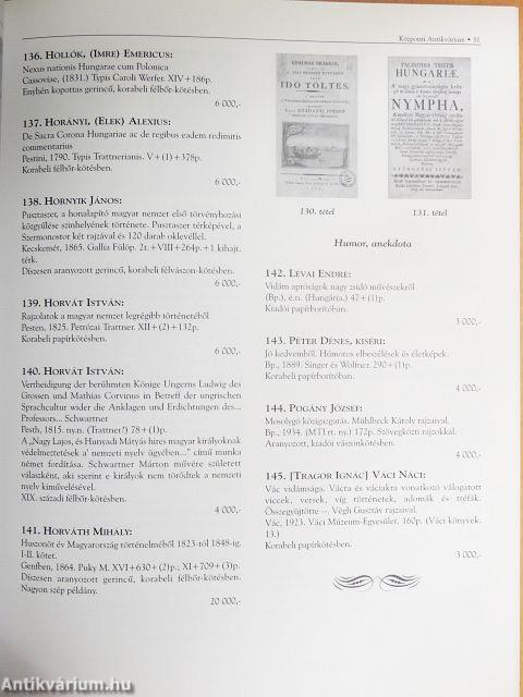 A Központi Antikvárium 99. aukciója