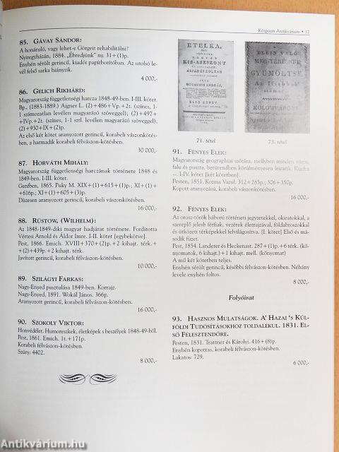 A Központi Antikvárium 87. aukciója
