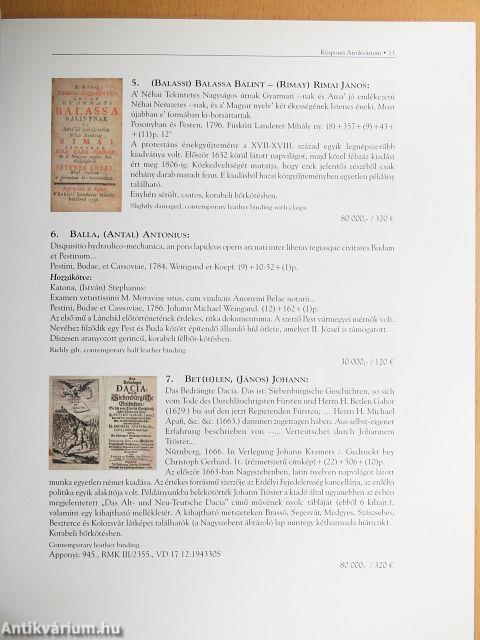 A Központi Antikvárium 92. aukciója