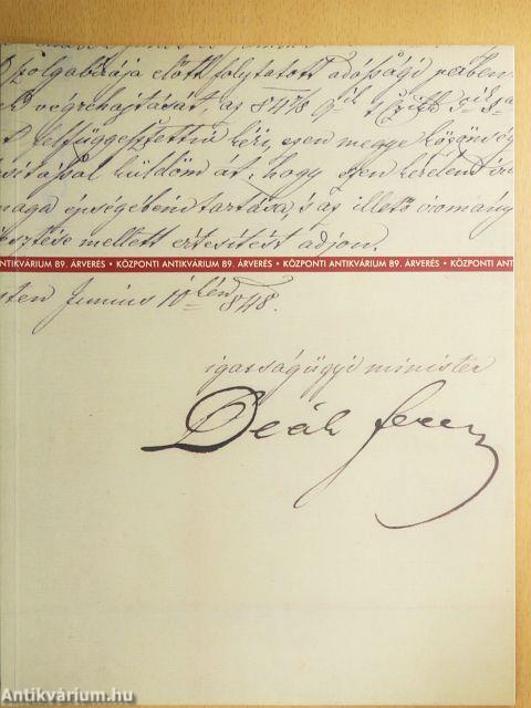 A Központi Antikvárium 89. aukciója