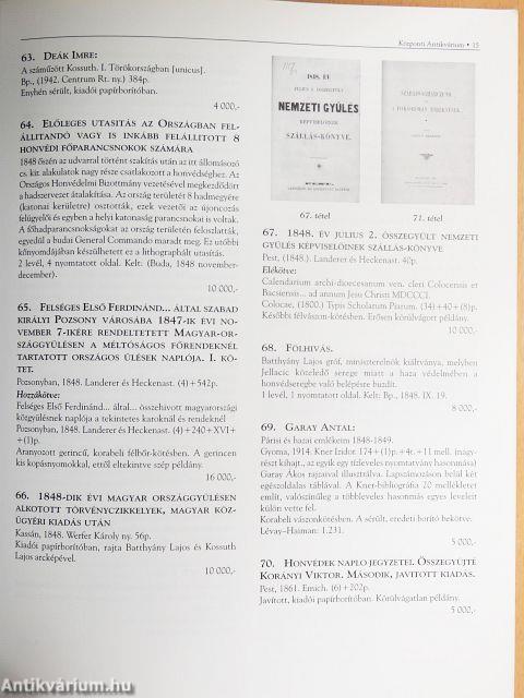 A Központi Antikvárium 93. aukciója