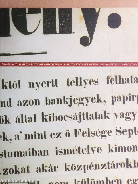 A Központi Antikvárium 78. aukciója