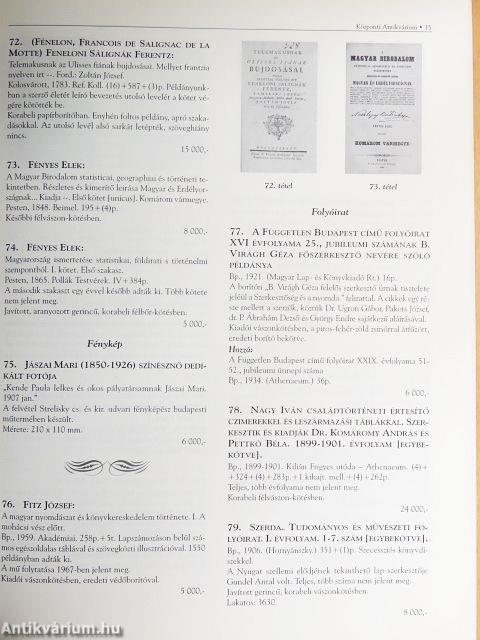 A Központi Antikvárium 78. aukciója