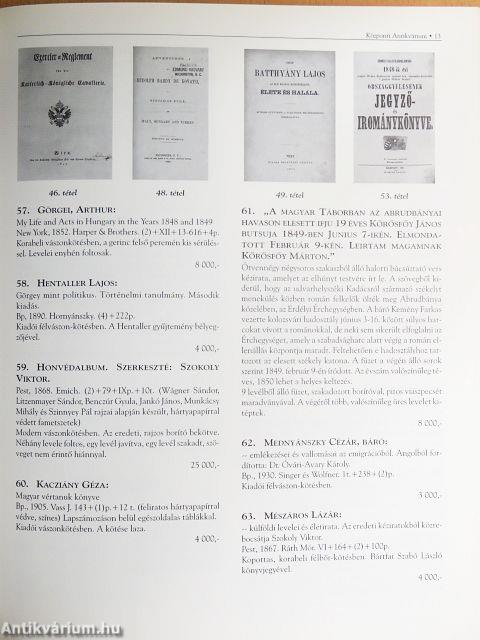 A Központi Antikvárium 78. aukciója