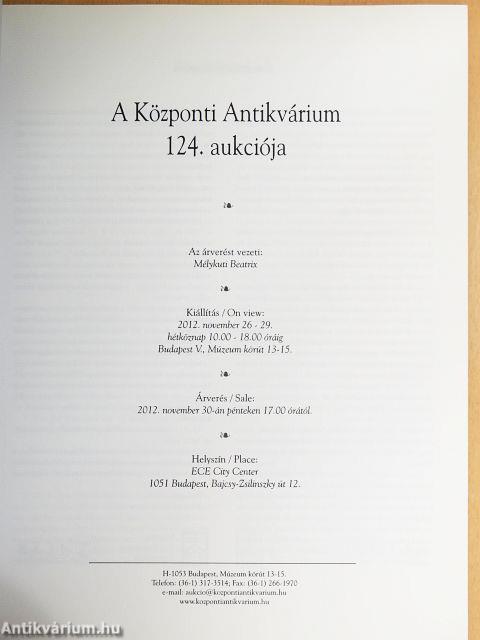 A Központi Antikvárium 124. aukciója