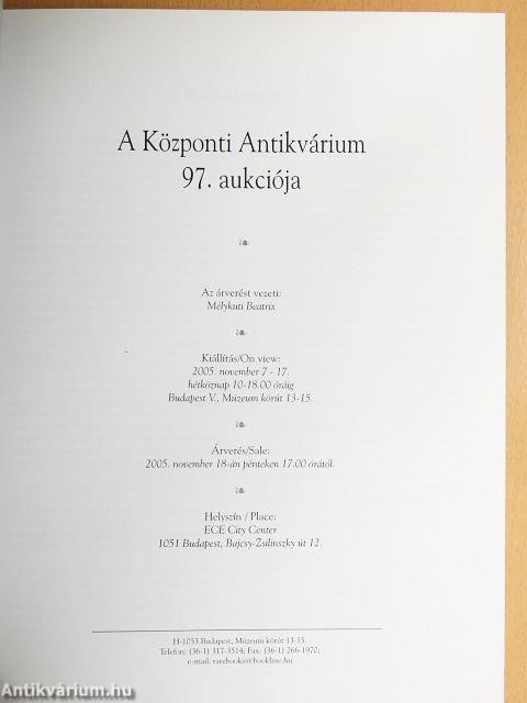 A Központi Antikvárium 97. aukciója