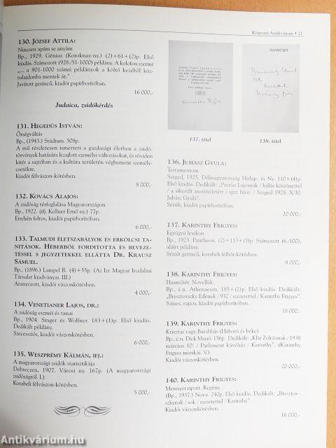 A Központi Antikvárium 80. aukciója