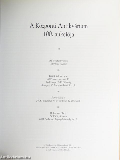 A Központi Antikvárium 100. aukciója