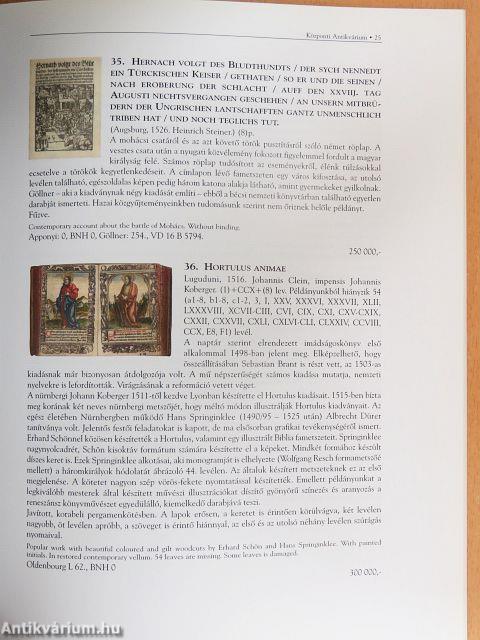 A Központi Antikvárium 100. aukciója