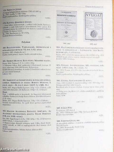 A Központi Antikvárium 75. aukciója