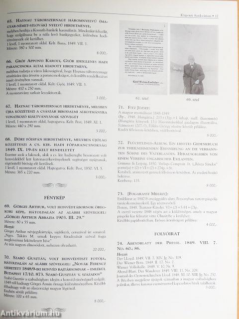 A Központi Antikvárium 71. aukciója