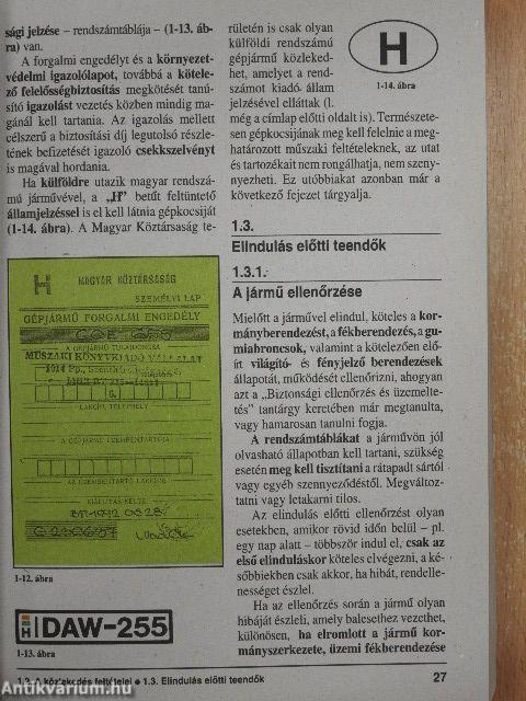 Tankönyv a járművezetői tanfolyamokhoz