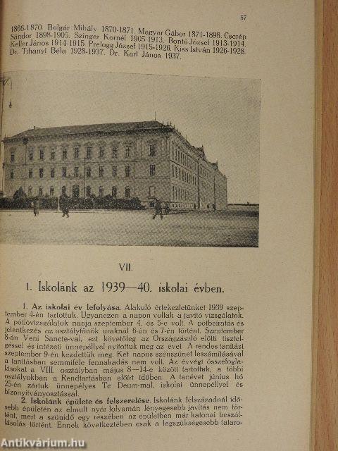 A kegyesrendiek vezetése alatt álló szegedi városi róm. kat. Dugonics András Gimnázium Évkönyve az 1939/40. iskolai évről