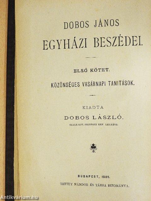 Dobos János egyházi beszédei I-IV.