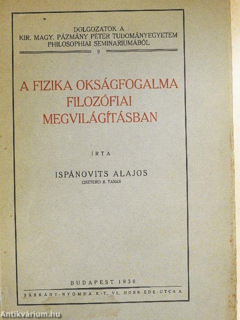 A fizika okságfogalma filozófiai megvilágításban