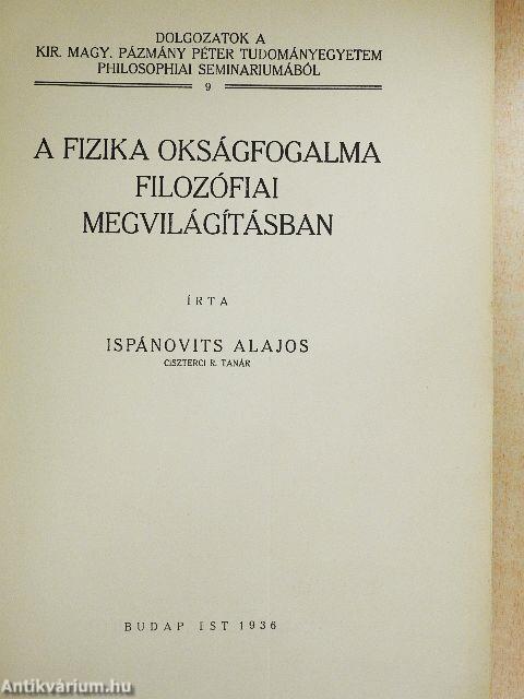 A fizika okságfogalma filozófiai megvilágításban