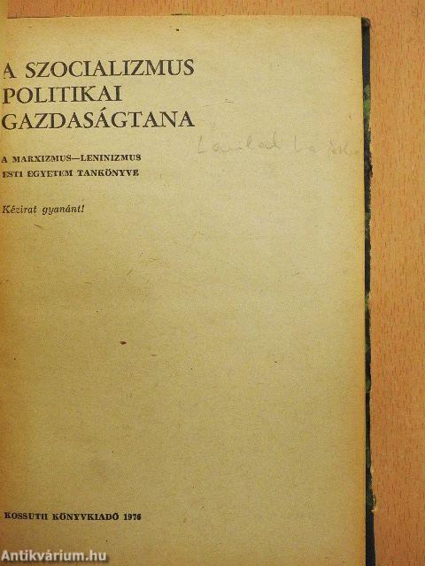 A szocializmus politikai gazdaságtana