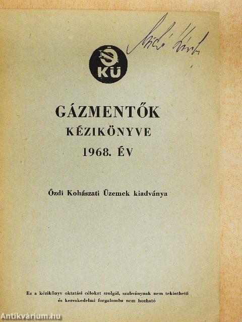 Gázmentők kézikönyve 1968. év