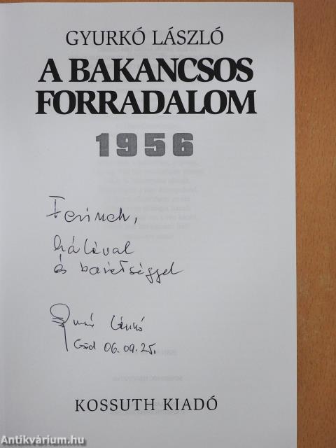 A bakancsos forradalom (dedikált példány)