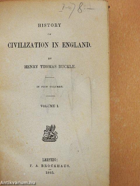 History of civilization in England I-II.