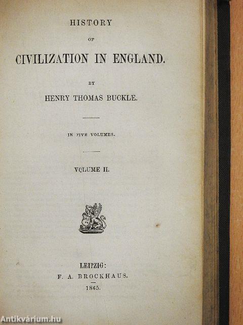 History of civilization in England I-II.