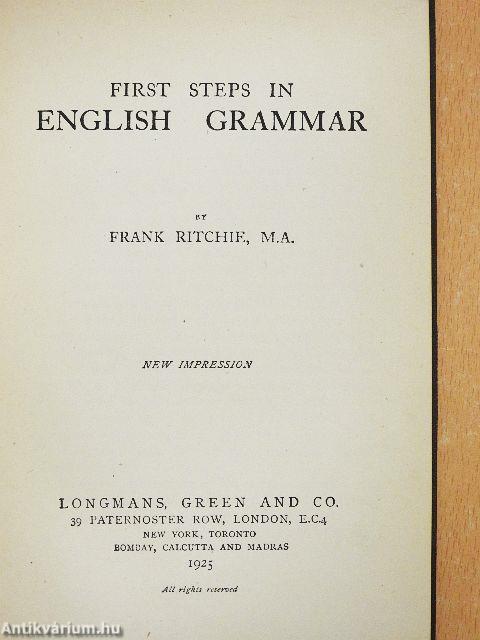 First steps in english grammar