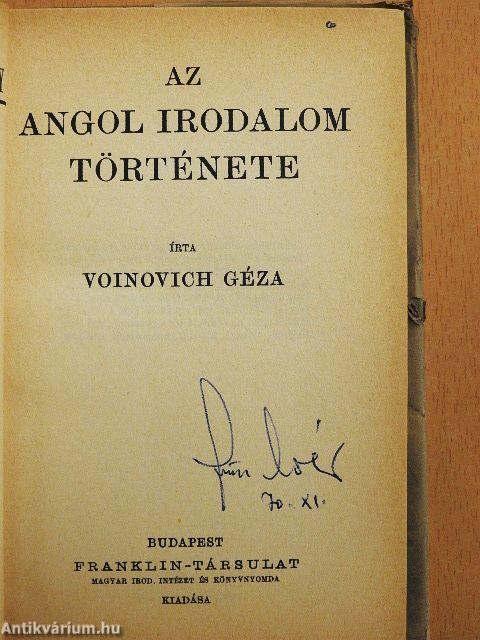 Az angol irodalom története