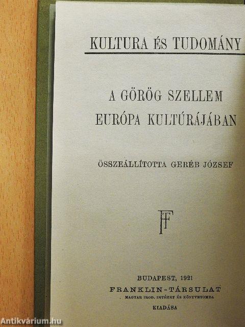A görög szellem Európa kultúrájában