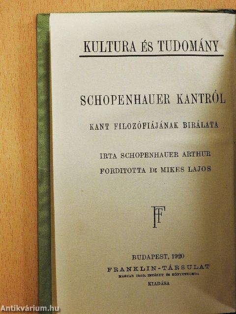 Schopenhauer Kantról