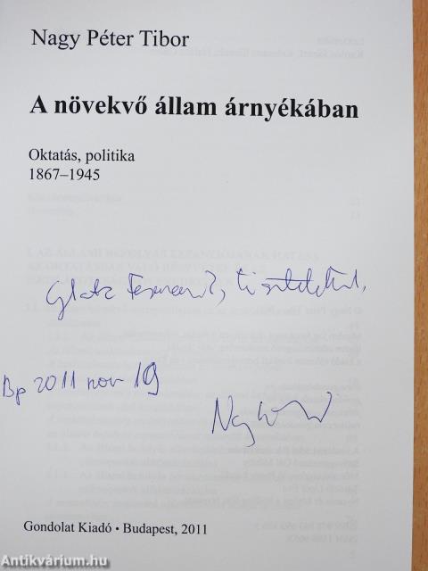 A növekvő állam árnyékában (dedikált példány)