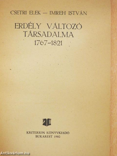 Erdély változó társadalma (dedikált példány)