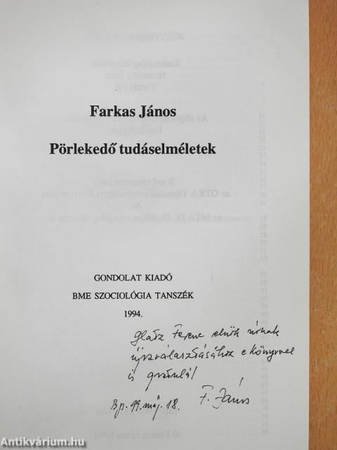 Perlekedő tudáselméletek (dedikált példány)