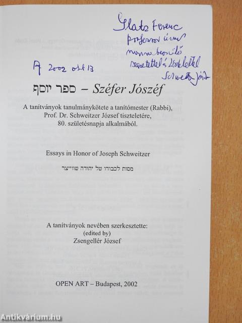 Széfer József (dedikált példány)