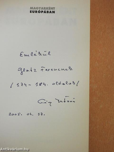 Magyarként Európában (dedikált példány)