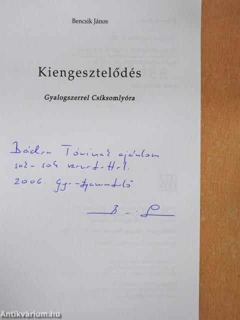 Kiengesztelődés (dedikált példány)