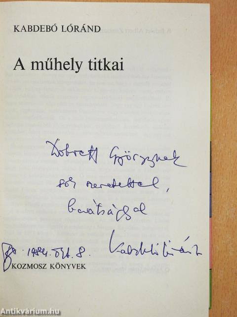 A műhely titkai (dedikált példány)