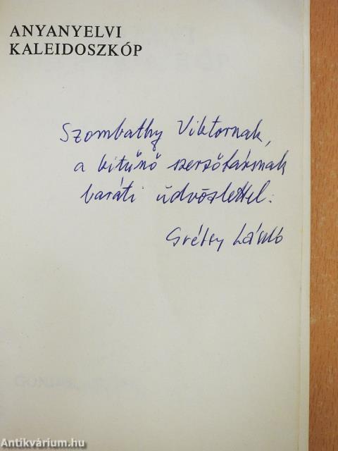Anyanyelvi kaleidoszkóp (dedikált példány)