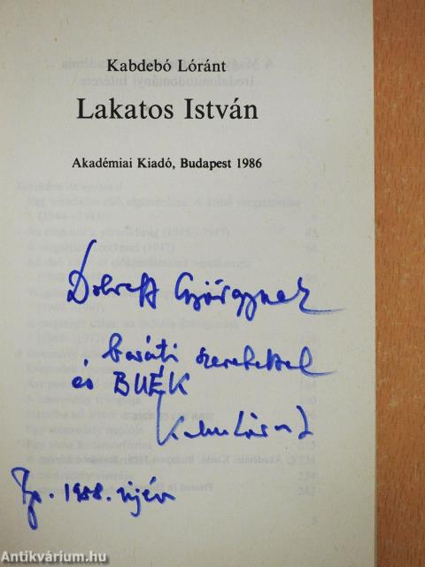 Lakatos István (dedikált példány)